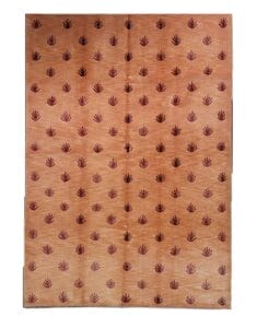 Galleria Tabriz - Tappeti in vendita. Tappeto rettangolare con sfondo bruno-rossastro e motivo ripetuto Bozza automatica con motivi floreali rosso scuro.