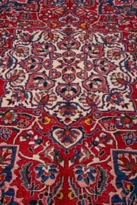 Galleria Tabriz - Tappeti in vendita. Vibrante tappeto Tappeto Bakhtiari dalla Persia con intricati motivi floreali e geometrici in rosso, blu, bianco e giallo. Dimensioni: 289.